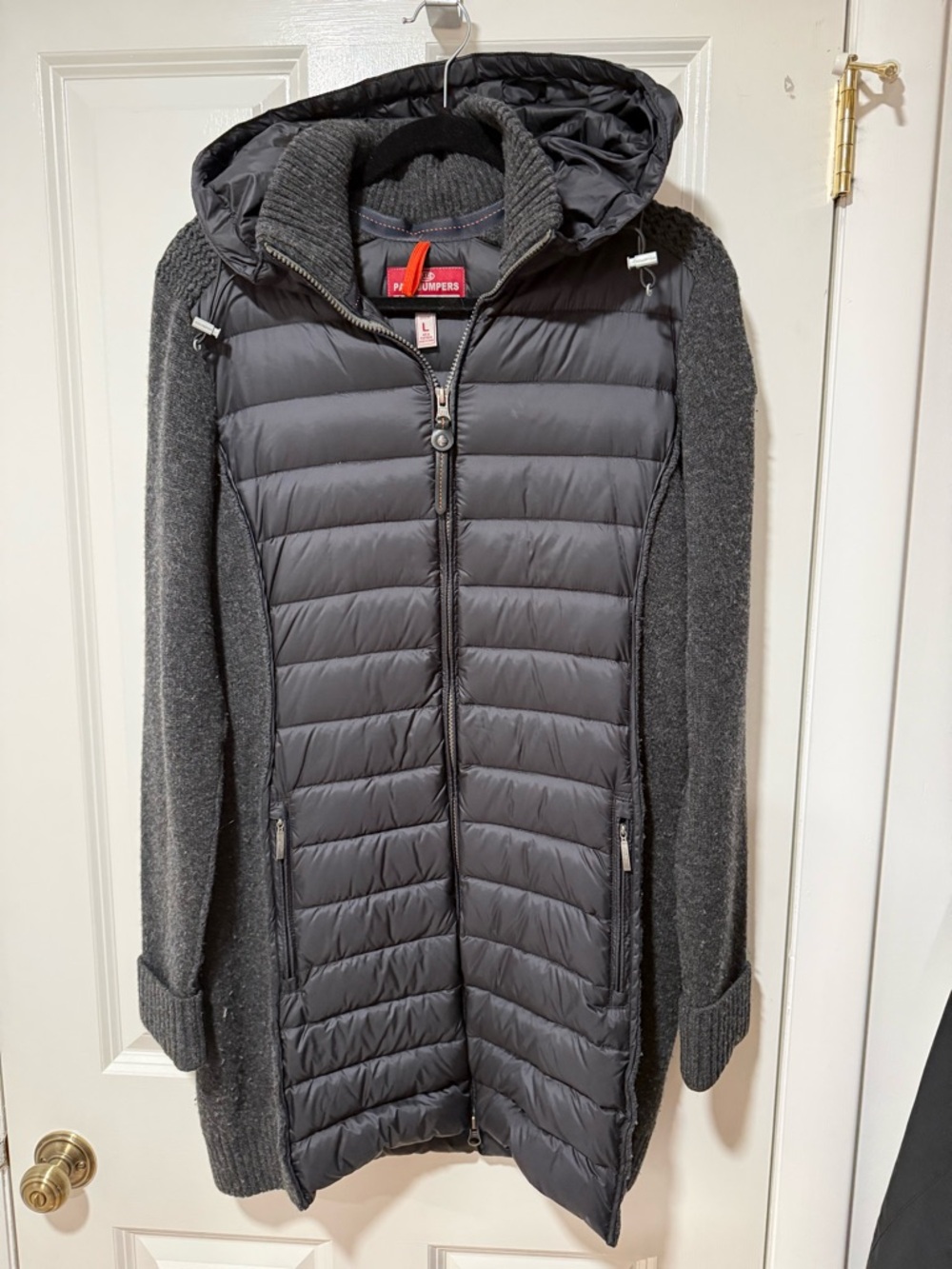 Parajumper Women's Gray Quilted Hooded sweater